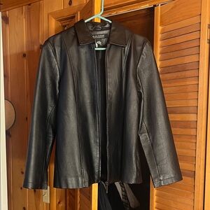 Dialogue Black Leather Jacket